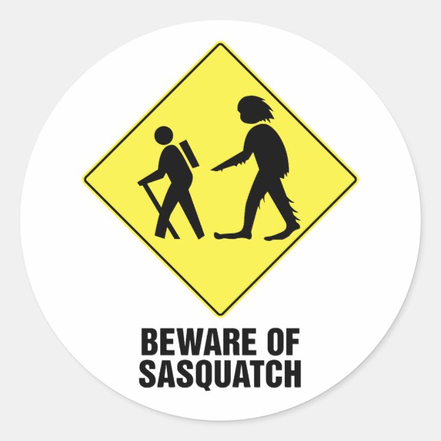 Adesivo Cuidado com o Sasquatch (Frente)