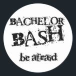 Adesivo Cuidado com o Solteiro Bash<br><div class="desc">T-shirts,  botões,  canecas e muito mais,  diversão excelente para vestir à despedida de solteiro para o futuro noivo e todas as caras da festa de casamento,  e pode ser personalizada!</div>