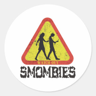 Adesivo Cuidado com os Smombies