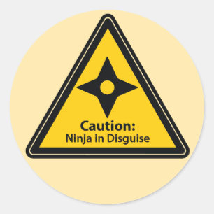 Adesivo Cuidado: Ninja em Disguise (Shuriken)
