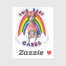 Cuidado Orgulho Bare Sphynx Cat Rainbow Sticker