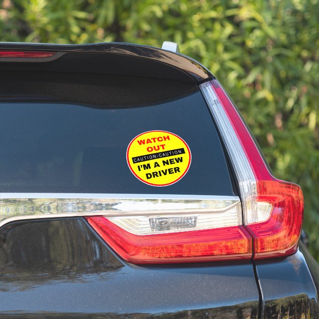 Adesivo Cuidado Sou Motorista Novato - Atenção (Lado do carro)