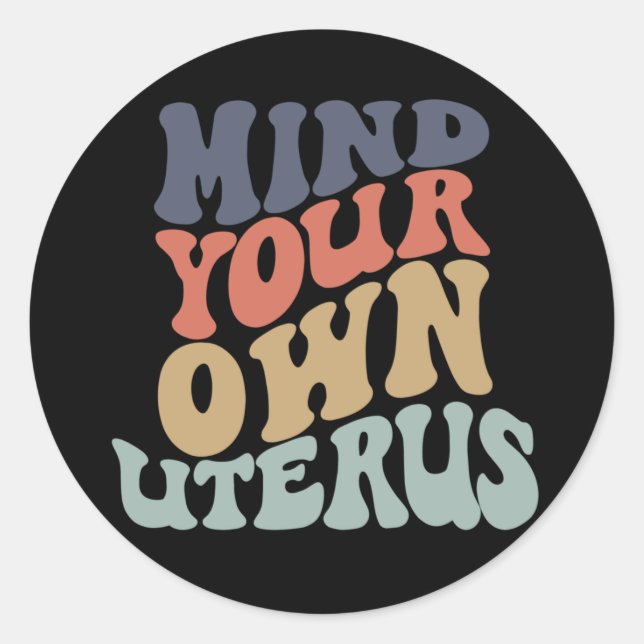 Adesivo Cuide do seu próprio útero feminista (Frente)