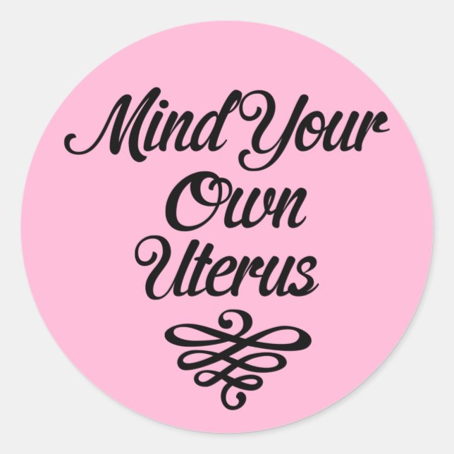 Adesivo Cuide do seu útero Roe v. Wade Pro-Choice (Frente)