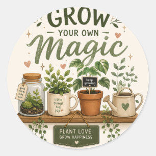Adesivo Cultive Sua Própria Magia   Planta Estética para M