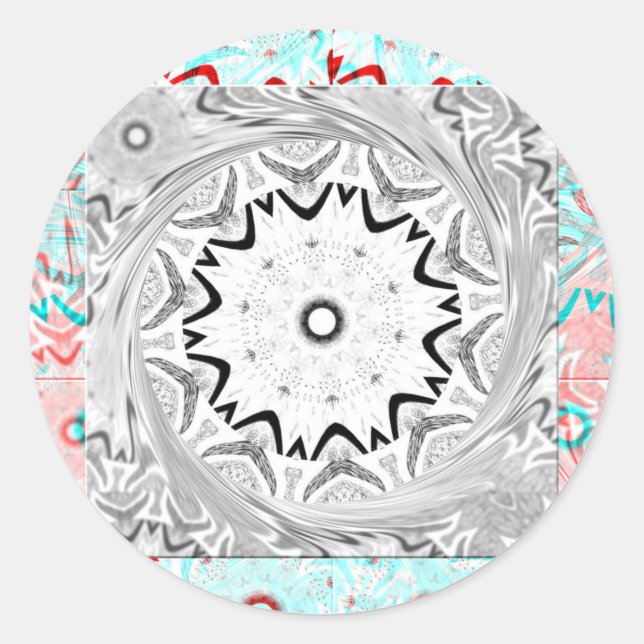 Adesivo Cultura Africana vibrante: Uma fusão rosa e ciano (Frente)