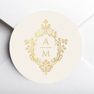 Adesivo Cumee Vintage Marfim Monograma Casamento Elegante