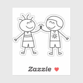 Adesivo Cumprimento com punho fechado cinco alto paz feliz