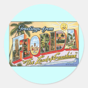 Adesivo Cumprimentos de Florida - viagens vintage