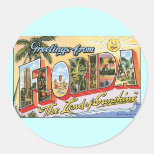 Adesivo Cumprimentos de Florida - viagens vintage