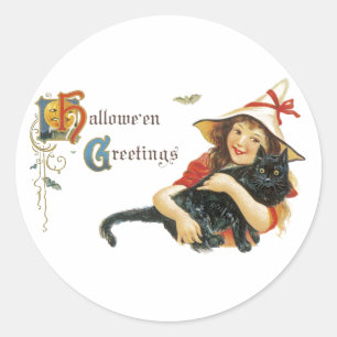 Adesivo Cumprimentos do Dia das Bruxas do vintage