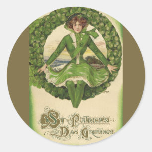 Adesivo Cumprimentos do dia de St Patrick do vintage,