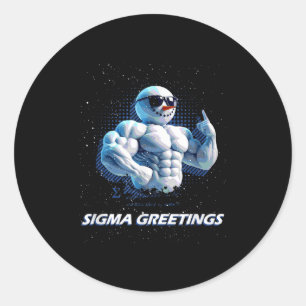 Adesivo Cumprimentos Sigma Cara Boneco de Neve Rizz Feliz