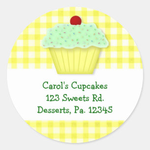 Adesivo Cupcake amarelo personalizado