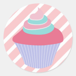 Adesivo Cupcake Azul-Cinto e Cor-de-Rosa com Banhas
