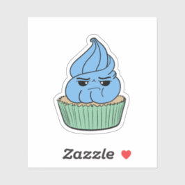 Adesivo Cupcake Azul Mal-Humorado