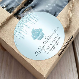 Adesivo Cupcake Bakery Chef Turquoise Glitter Drives Chic