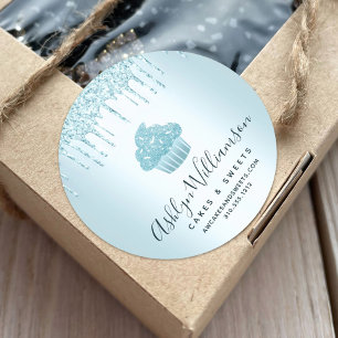 Adesivo Cupcake Bakery Chef Turquoise Glitter Drives Chic