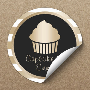 Adesivo Cupcake Bakery Douradas Modernas