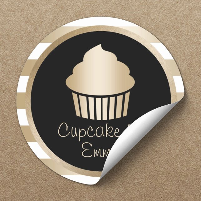 Adesivo Cupcake Bakery Douradas Modernas (Criador carregado)