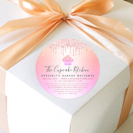 Adesivo Cupcake Bakery Rosa Glitter Arco-Íris Ombro Legal