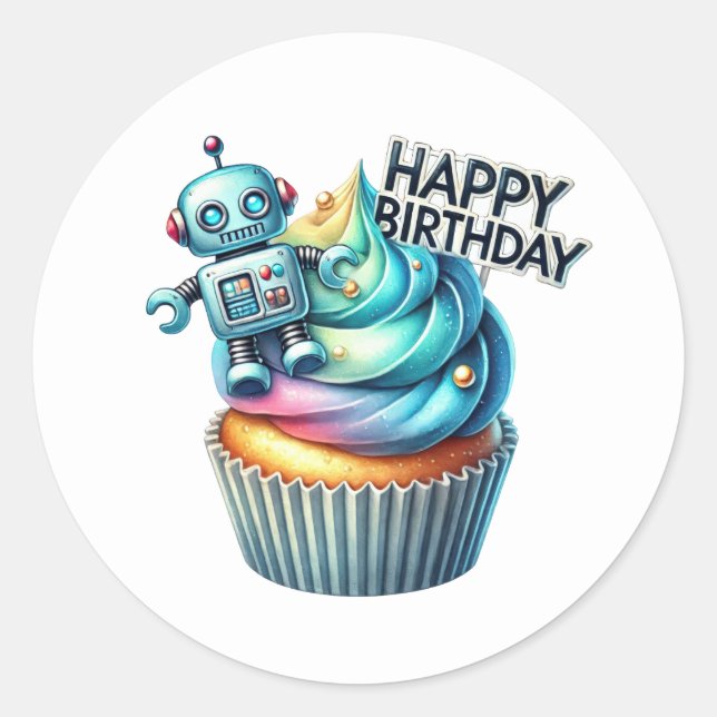 Adesivo Cupcake Birthday Stickers (Frente)