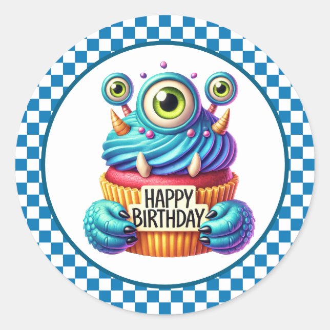 Adesivo Cupcake Birthday Stickers (Frente)
