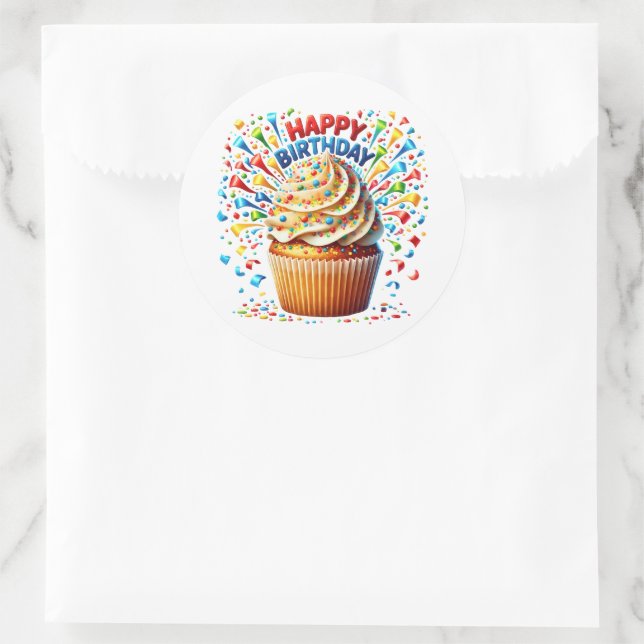 Adesivo Cupcake Birthday Stickers (Bolsa)