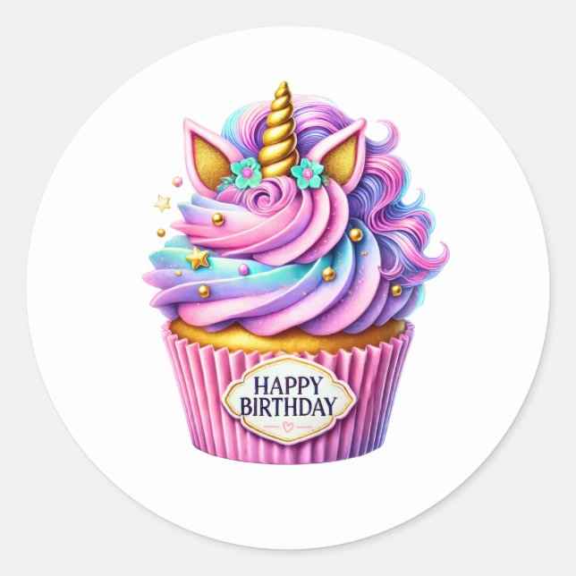 Adesivo Cupcake Birthday Stickers (Frente)