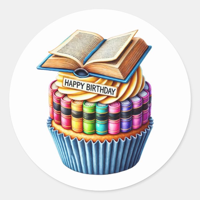 Adesivo Cupcake Birthday Stickers (Frente)