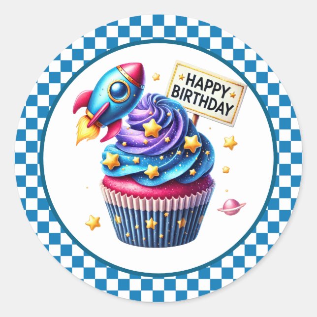 Adesivo Cupcake Birthday Stickers (Frente)