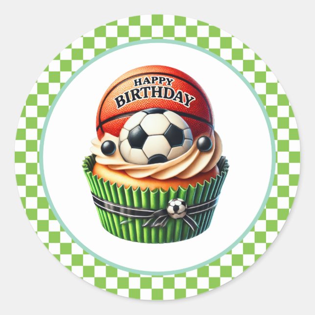 Adesivo Cupcake Birthday Stickers (Frente)