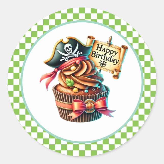 Adesivo Cupcake Birthday Stickers (Frente)