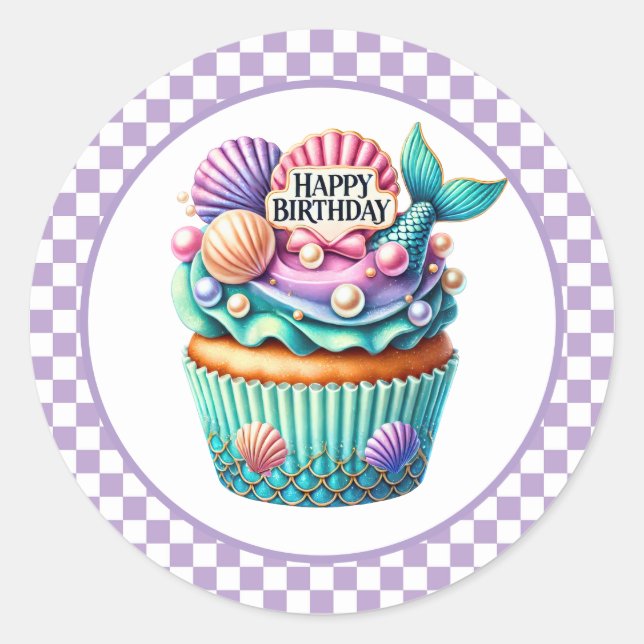 Adesivo Cupcake Birthday Stickers (Frente)