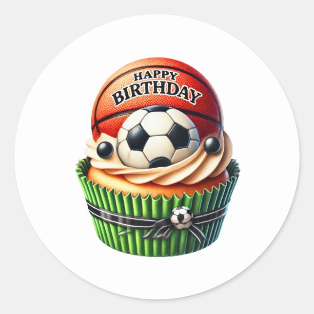 Adesivo Cupcake Birthday Stickers (Frente)