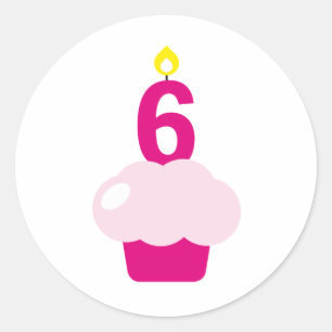 Adesivo Cupcake bonito com vela do aniversário