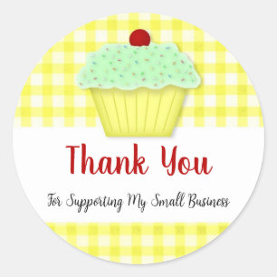 Adesivo Cupcake Business Obrigado Round Sticker