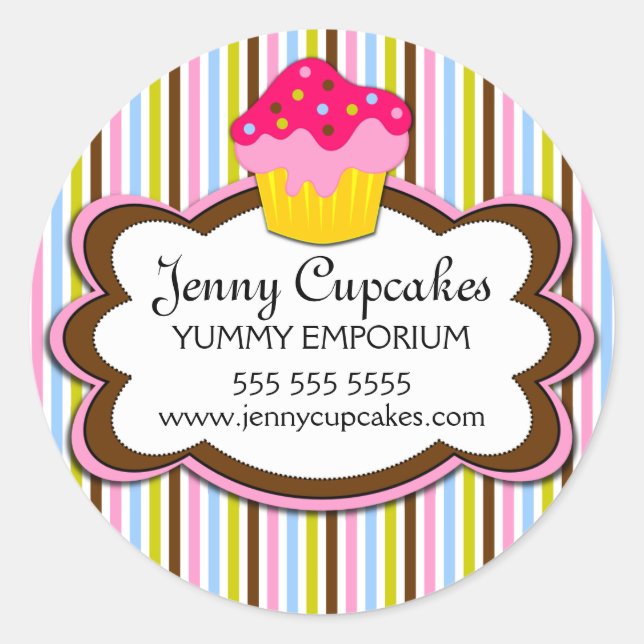 Adesivo Cupcake Caixas de Papel (Frente)