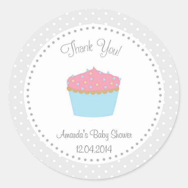 Adesivo Cupcake Chá de fraldas (Frente)