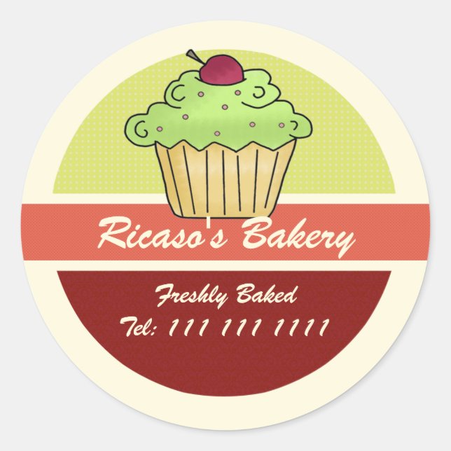 Adesivo Cupcake com Cereja no Topo (Frente)
