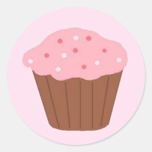 Adesivo Cupcake com Confeitos Rosa