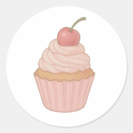 Adesivo Cupcake com creme chantilly e cereja