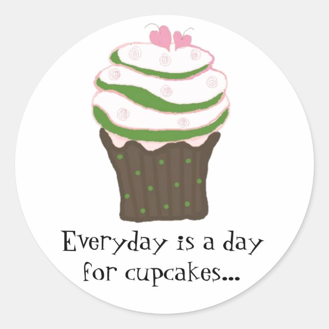 Adesivo Cupcake com Gelado e Dito Fofo (Frente)