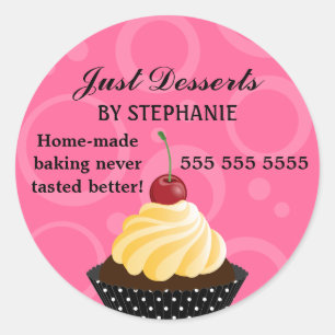 Adesivo Cupcake com padaria da cereja