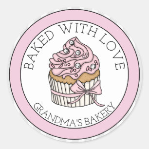 Adesivo Cupcake com Purpurina Prata Assado com Amor