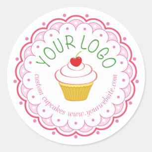 Adesivo Cupcake com selos de 1,5" impressos personalizados