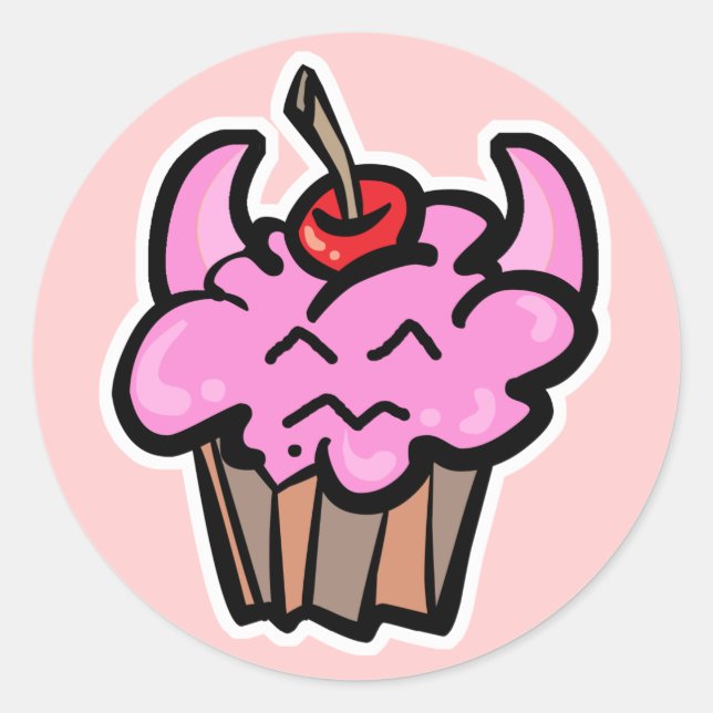 Adesivo Cupcake Comida do diabo (Frente)