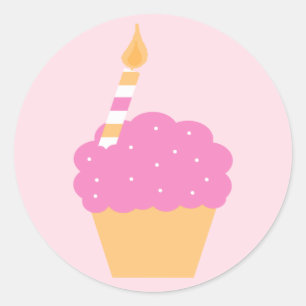 Adesivo Cupcake cor-de-rosa