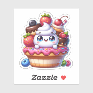 Adesivo Cupcake Cute Kawaii Strawberry