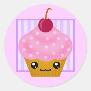Adesivo Cupcake da cereja de Kawaii